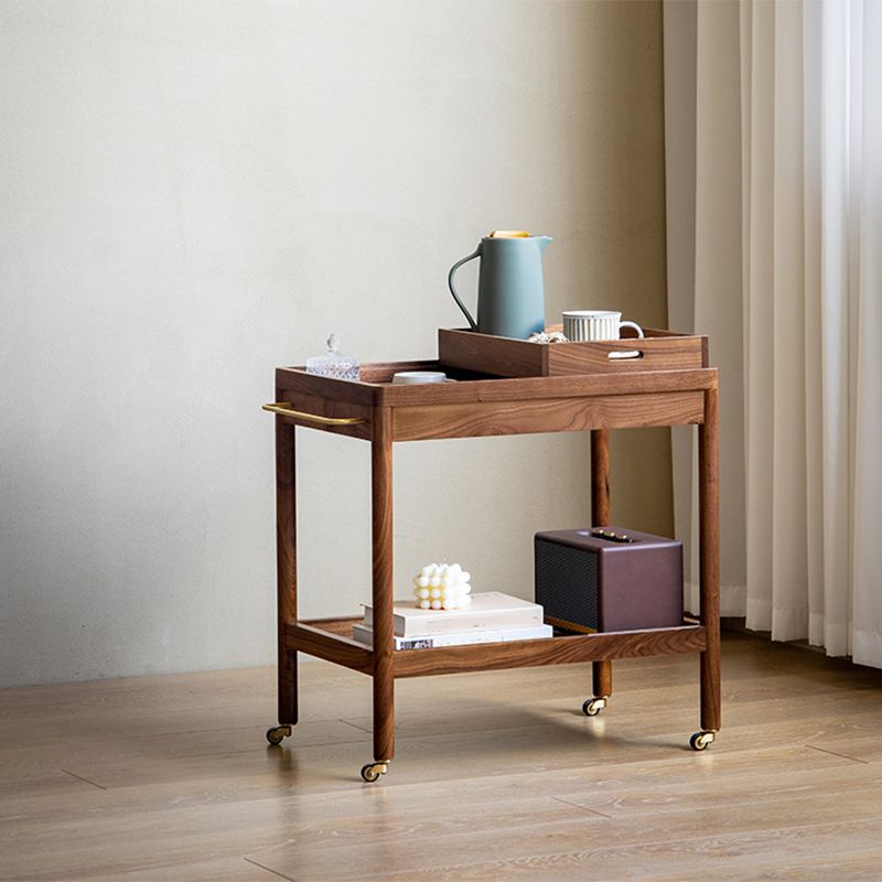 Modernistic Accent Side Table Solid Wood with Storage Living Room Double Tier Clearhalo 'Coffee & Accent Tables' 'End & Side Tables' 'end_side_tables' 'furn' 'furn_end_side_tables' 'Furniture' 'Living Room Furniture' 1200x1200_6604aa81-cfc0-4242-a95d-72b66dba2dbf