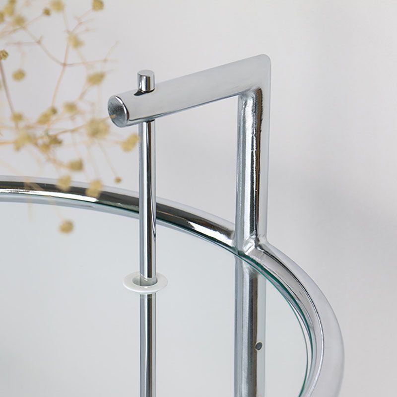 26.4 "丸いガラストップエンドテーブルステンレススチールCサイドテーブル