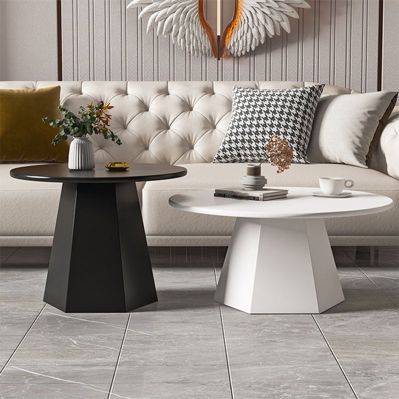 IJzerwerk zwart/wit voetstuk Basis Design ronde salontafel