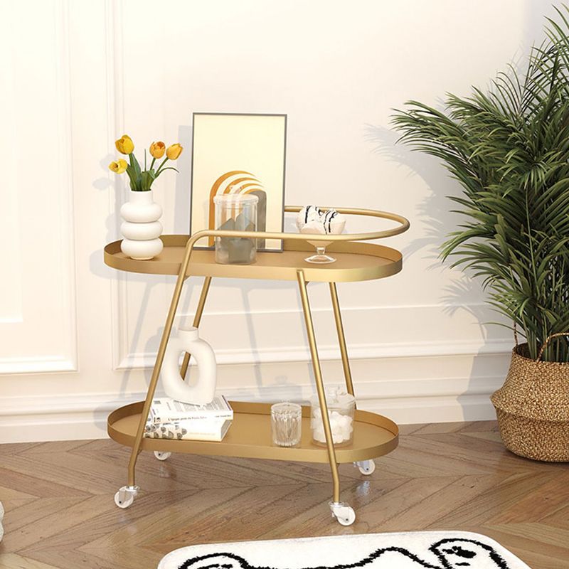 2-Tier Metal Side Table with Casters 22.8" Tall Tray Top End Table Clearhalo 'Coffee & Accent Tables' 'End & Side Tables' 'end_side_tables' 'furn' 'furn_end_side_tables' 'Furniture' 'Living Room Furniture' 1200x1200_6606b32d-25cd-4514-b433-331da53b81f7