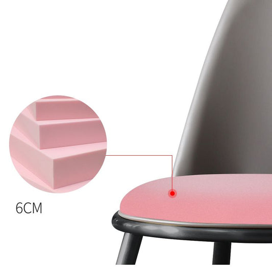 Sillas de comedor de cuero sintética y brazo de metal contemporáneos para la cocina