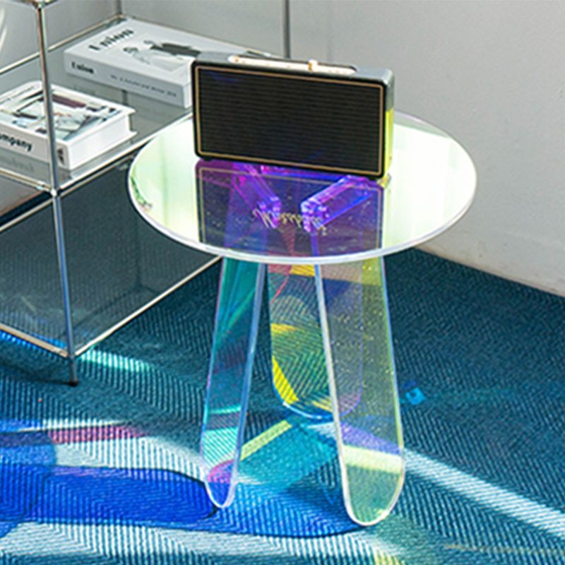 Luxurious Acrylic Side Table Round/Oval Side End Snack Table Clearhalo 'Coffee & Accent Tables' 'End & Side Tables' 'end_side_tables' 'furn' 'furn_end_side_tables' 'Furniture' 'Living Room Furniture' 1200x1200_6607faa6-a0a9-4cd7-ae70-bc8afae2c874