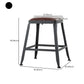 Industrial Armless Counter Stool Iron Bar Stool with Leather Cushion and Footrest