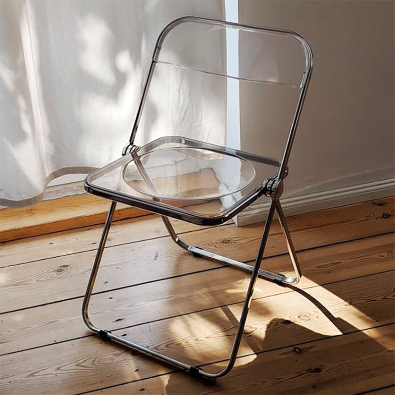 Moderne faltbare Rückenlehne Acrylstuhl mit Metallbeinen für Esszimmer