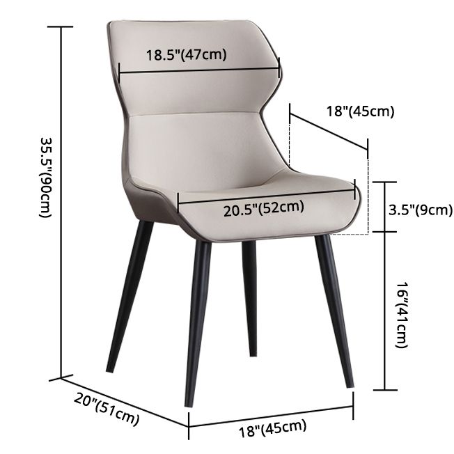 Industrial Dining Chair Wingback Side Chair with Black Metal Legs for Home Use Clearhalo ' kitchen&dining_furn' 'Dining Chairs' 'Dining Tables & Seating' 'dining_chair' 'Furniture' 'furniture_dining_chair' 'Kitchen & Dining Furniture' 'kitchen' 1200x1200_6609df89-7189-4720-af89-209f9d60ba79