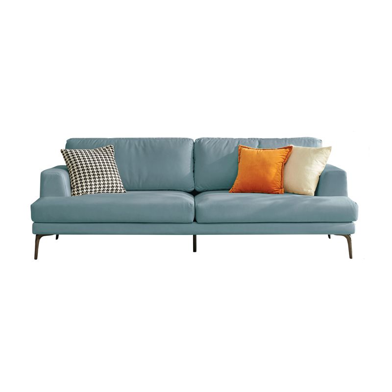 Stain-Resistant Faux Leather Loveseat Recessed Arm Sofa with Metal Legs Clearhalo 'furn' 'furn_sofas' 'Furniture' 'furniture_sofas' 'Living Room Furniture' 'Sofa' 'sofas' 1200x1200_6609ebce-2b7c-466f-9048-ffca4ed2f676