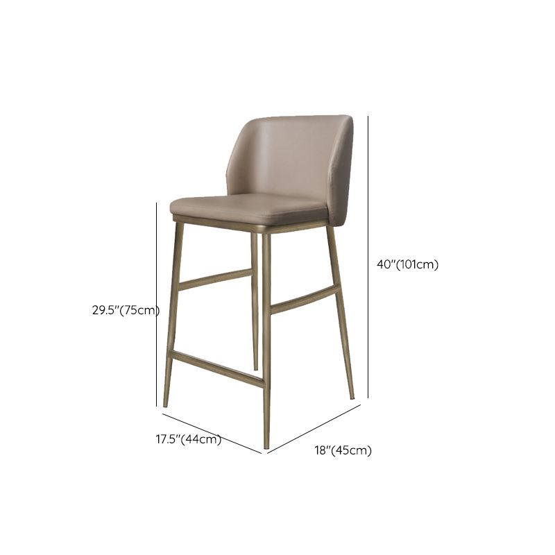 Glam Bar Stool Low Back Leather Counter Stool for Living Room Clearhalo 'Bar Furniture' 'Bar Stools' 'bar_stools' 'furn' 'furn_bar_stools' 'Furniture' 'Kitchen & Dining Furniture' 1200x1200_660ab1ac-eeee-4d30-b03e-95d8a386f442
