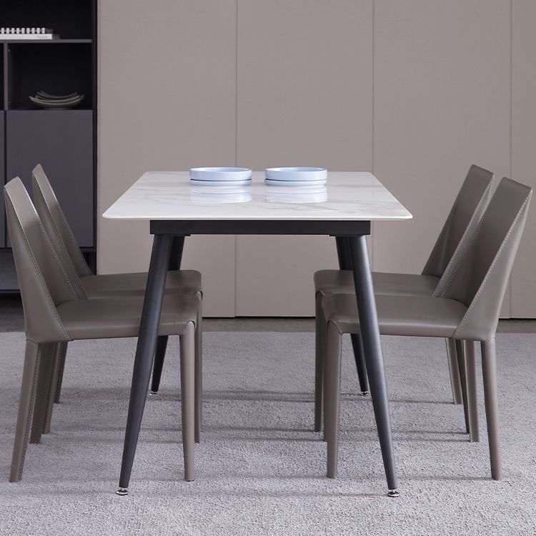 Industrial White Table for Restaurant Rectangle Dining Table with 4 Legs Clearhalo 'Dining Tables & Seating' 'Dining Tables' 'dining_table' 'furn' 'furn_dining_table' 'Furniture' 'Kitchen & Dining Furniture' 1200x1200_660b2773-1ef1-411f-aab4-a4292fc340e0