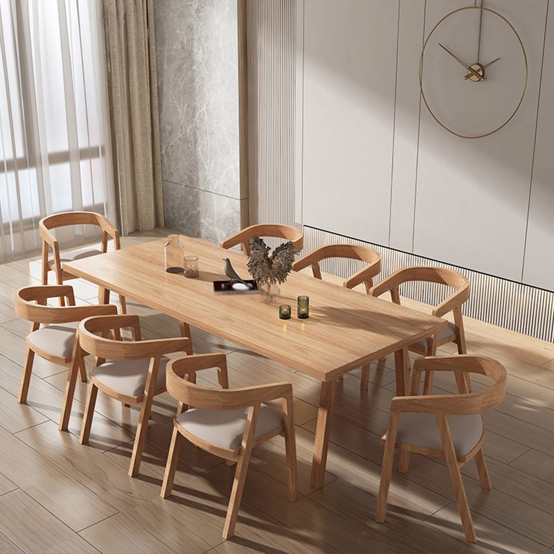 Rectangle Pine Solid Wood Table Modern Dining Table with 4 Legs, in Nature Clearhalo ' dining_table' 'Dining Tables & Seating' 'Dining Tables' 'furn' 'furn_dining_table' 'Furniture' 'furniture_dining_table' 'Kitchen & Dining Furniture' 'kitchen&dining_furn' 'kitchen' 'kitchen_dining_table' 1200x1200_660ba91c-5603-4f5a-a9e1-82eda452bac5