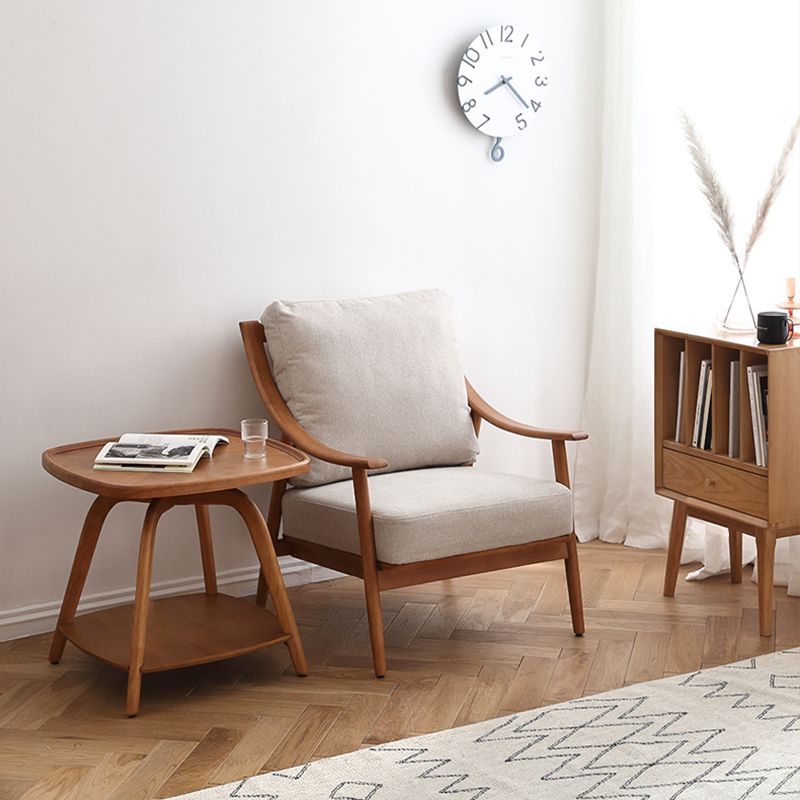 27.55" Wide Rubberwood Arm Chair Synthetic Basic Four Leg Chair Clearhalo 'Accent Chairs' 'accent_chairs' 'Chairs & Seating' 'furn' 'furn_accent_chairs' 'Furniture' 'Living Room Furniture' 1200x1200_660bc801-7ee5-461d-9346-fb7f0dc26074