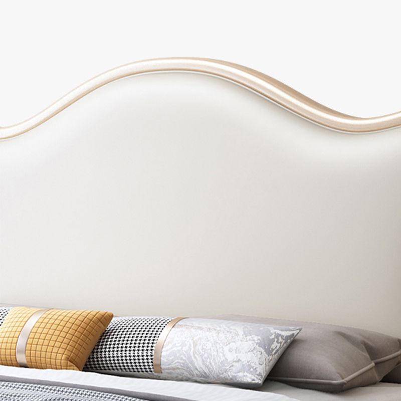 Modern Wood and Upholstered Standard Bed 57.5" Tall Panel Bed Clearhalo 'Bedroom Furniture' 'Beds' 'furn' 'furn_beds' 'Furniture' 1200x1200_660cc232-b695-40df-92a4-7375bcae5223