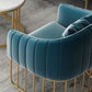 Contemporary Blue/Gray Sofa with Tuxedo Arm and Pillows for Apartment