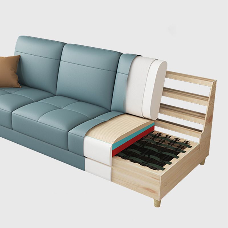 Canapé en cuir glamour contemporain avec oreillers de boîtier siège pour le salon