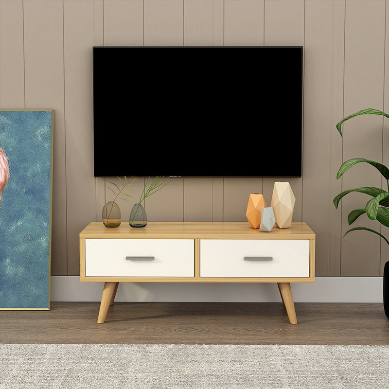 Scandinavian Style Wood TV Stand Enclosed Storage Stand Console with Drawers Clearhalo 'furn' 'furn_tv_stands_entertainment_centers' 'Furniture' 'Living Room Furniture' 'TV Stands & Entertainment Centers' 'TV Stands & Media Storage Furniture' 'tv_stands_entertainment_centers' 1200x1200_660e1ecb-f714-4147-8d19-4f1f11990188