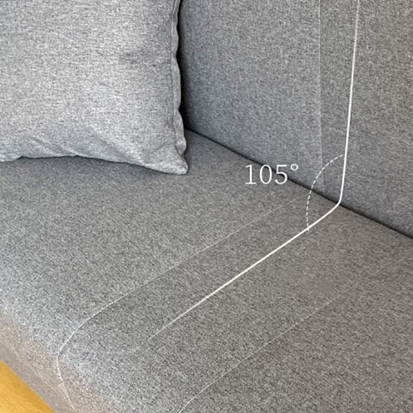 Salon contemporain biscuit arrière carré bras argent canapé stationnaire