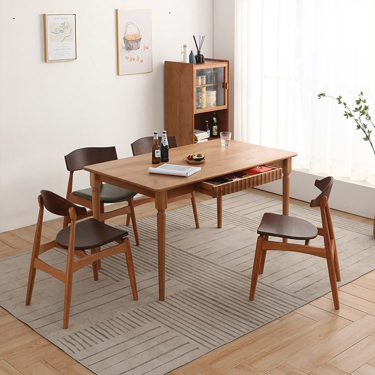 Modern Cherry Solid Wood Table Rectangle Dining Table with 4 Legs for Restaurant Clearhalo ' dining_table' 'Dining Tables & Seating' 'Dining Tables' 'furn' 'furn_dining_table' 'Furniture' 'furniture_dining_table' 'Kitchen & Dining Furniture' 'kitchen&dining_furn' 'kitchen' 'kitchen_dining_table' 1200x1200_6610522e-fb22-4828-a698-c1946326b0c5