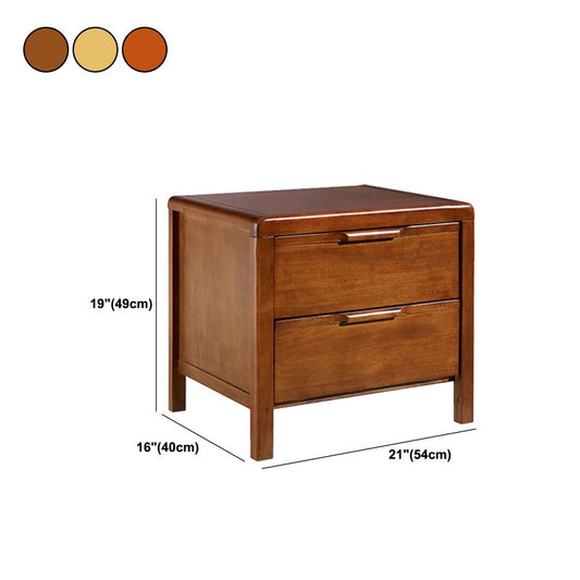 Mesa nocturna de 2-Drawers Moderna de madera solidal, 19.3 "de alto