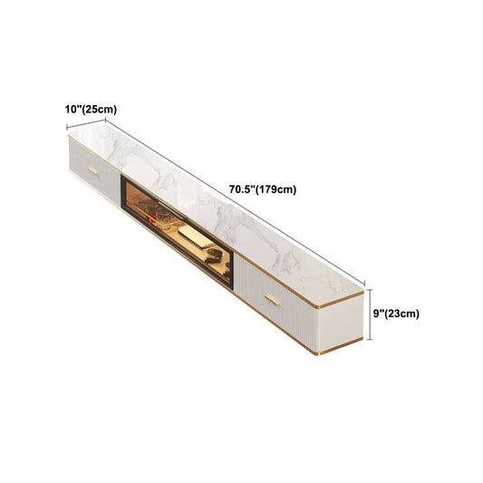 2 cassetti Glam TV Stand Stone TV MOBINATO TV montato sul muro con porta