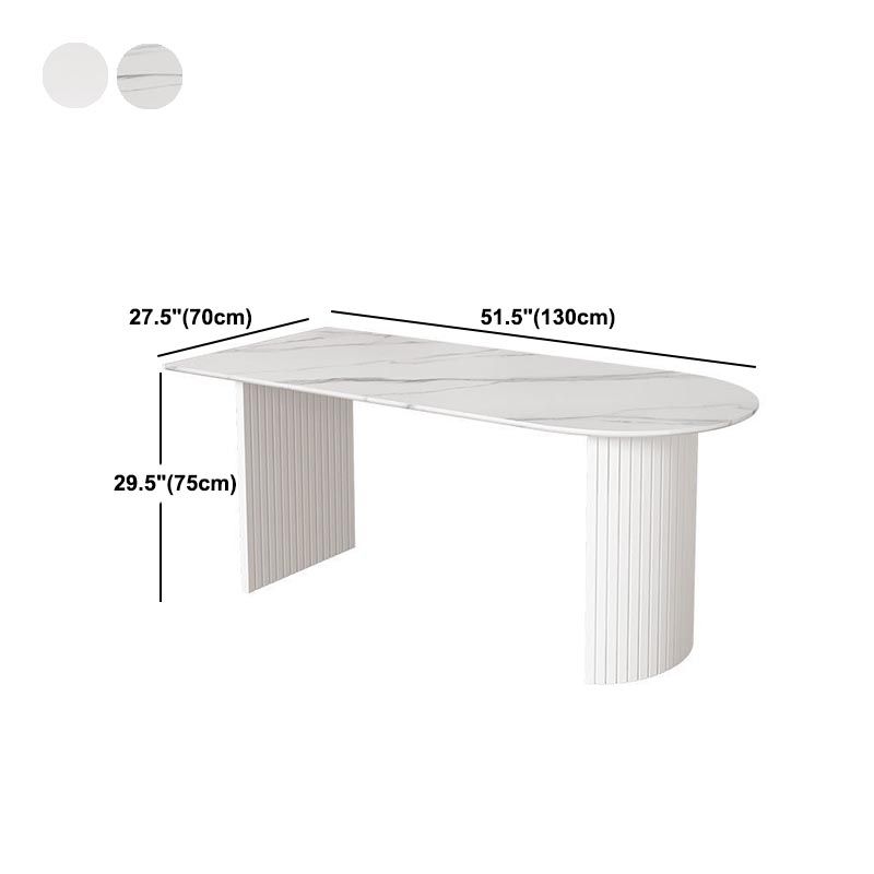 Contemporary White Stone Top Dinette Table White Base Dining Table for Living Room Clearhalo 'Dining Tables & Seating' 'Dining Tables' 'dining_table' 'furn' 'furn_dining_table' 'Furniture' 'furniture_dining_table' 'Kitchen & Dining Furniture' 1200x1200_66115523-62af-4a96-b19a-d11f244de07b