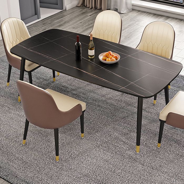 Rectangle Sintered Stone Dining Table Traditional Luxury Dining Table with 4 Legs Clearhalo ' dining_table' 'Dining Tables & Seating' 'Dining Tables' 'furn' 'furn_dining_table' 'Furniture' 'furniture_dining_table' 'Kitchen & Dining Furniture' 'kitchen&dining_furn' 'kitchen' 'kitchen_dining_table' 1200x1200_6611be44-dab4-489e-89e4-2224825f784a