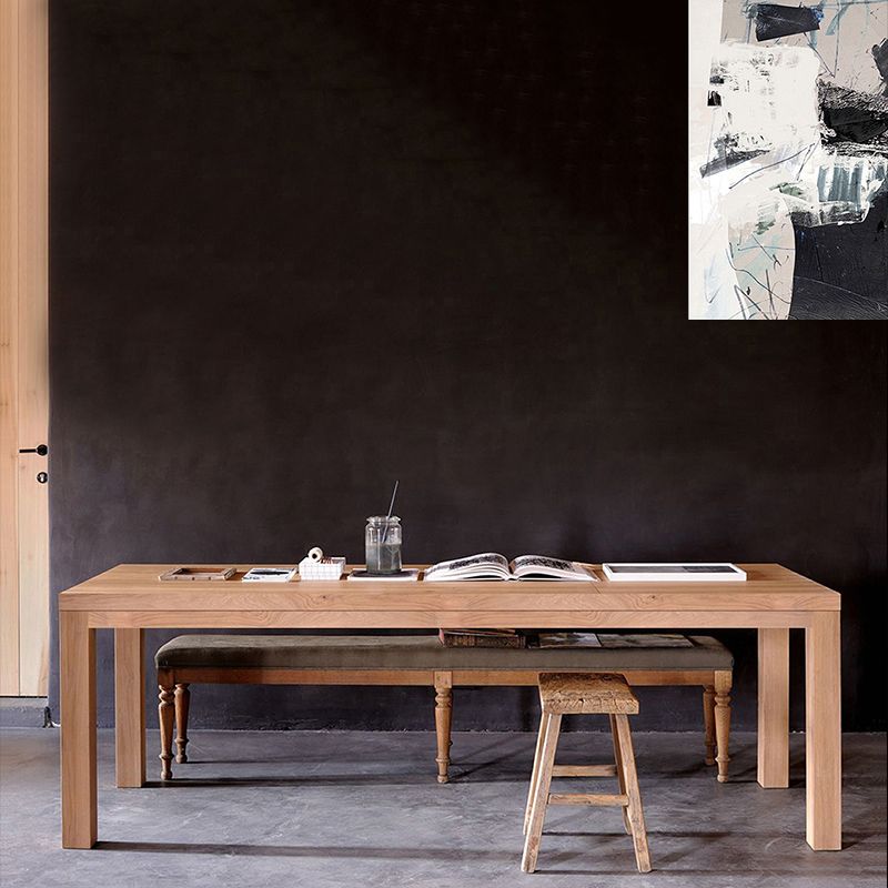 Solid Wood Contemporary Rectangular Dining Table Pine Wood Top Indoor Table with 4 Legs Clearhalo ' dining_table' 'Dining Tables & Seating' 'Dining Tables' 'furn' 'furn_dining_table' 'Furniture' 'furniture_dining_table' 'Kitchen & Dining Furniture' 'kitchen&dining_furn' 'kitchen' 'kitchen_dining_table' 1200x1200_66146541-3276-488b-baf0-ae0ccf022a87