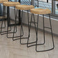 Contoured Seat Dining Stools Solid Wood Bar Stools with Footrest