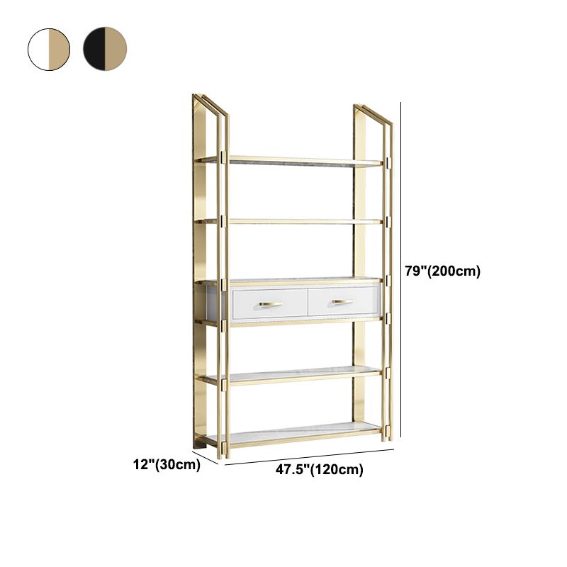 11.81"W Bookcase Open Back Glam Style Bookshelf for Study Room Home Office Clearhalo 'Bookcases' 'furn' 'furn_bookcases' 'Furniture' 'furniture_bookcases' 'kitchen' 'kitchen_bookcases' 'Living Room Furniture' 'Office Furniture' 1200x1200_661609b8-d4d8-48be-a3fe-87256b3cb482