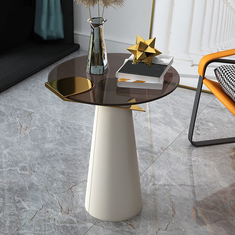 Contemporary Side End Table Metal Pedestal Base Side Table for Home Clearhalo 'Coffee & Accent Tables' 'End & Side Tables' 'end_side_table' 'end_side_tables' 'furn' 'furn_end_side_tables' 'Furniture' 'furniture_end_side_table' 'Living Room Furniture' 1200x1200_6617eb16-de52-443a-82d6-37c1d59f00e4