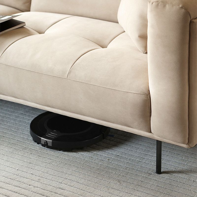 Contemporary Loose Back Standard Sofa Faux Leather Square Arm Settee Clearhalo 'furn' 'furn_sofas' 'Furniture' 'furniture_sofas' 'Living Room Furniture' 'Sofa' 'sofas' 1200x1200_6617fff2-951d-41aa-a92f-cb97a52dbb64