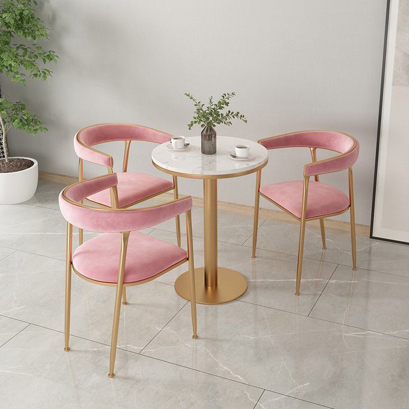 Glam Style Upholstered Dining Chair Open Back Dining Arm Chair Clearhalo 'Dining Chairs' 'Dining Tables & Seating' 'dining_chair' 'furn' 'furn_dining_chair' 'Furniture' 'furniture_dining_chair' 'Kitchen & Dining Furniture' 1200x1200_66182613-d8d6-4bf1-809c-ef7cdbc841ad