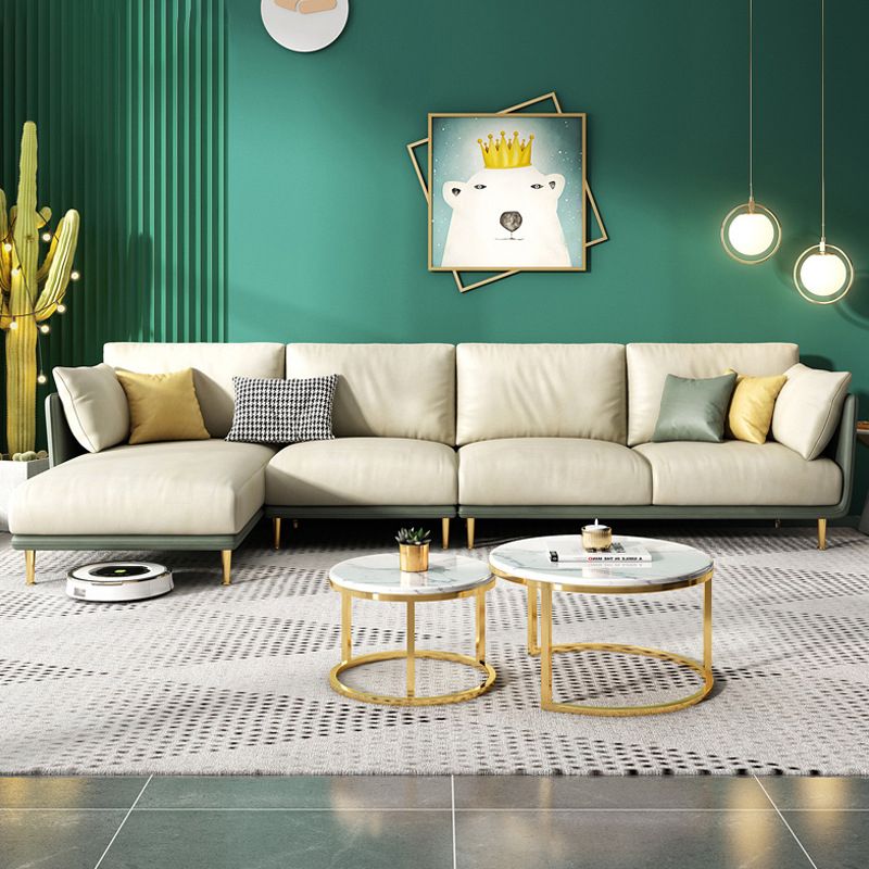 Luxueux en faux cuir sectionnel 3/4 34.25 "Haut-canapé en coupe