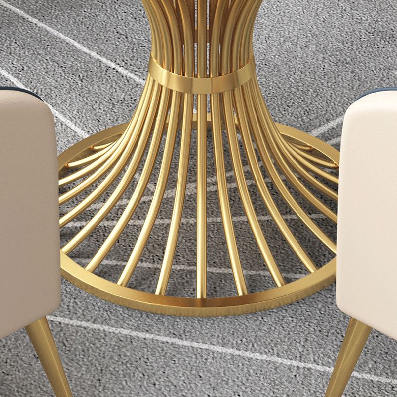 Glam Style Dinette Set for Home 1/2/5 Pieces Polished Finish Dining Table Set Clearhalo 'Dining Room Sets' 'Dining Tables & Seating' 'dining_room_set' 'furn' 'furn_dining_room_set' 'Furniture' 'Kitchen & Dining Furniture' 1200x1200_6618fd8c-0335-4359-a680-7afed4141a95