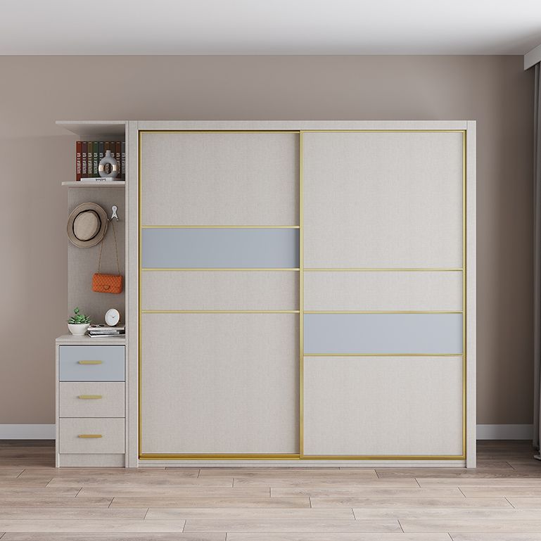 Sliding Wardrobe Closet with Shelves Contemporary Wardrobe Cabinet Clearhalo 'Armoires & Wardrobes' 'armoires_wardrobes' 'Bedroom Furniture' 'furn' 'furn_armoires_wardrobes' 'Furniture' 1200x1200_661996f5-3c96-4626-a8e5-59a7015fa6e5