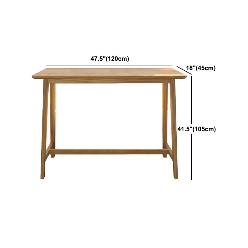 Rectangular Pine Wood Top Bar Table Modern Bar Table with Trestle Base in Nature Clearhalo 'Bar Furniture' 'Bar Tables' 'bar_tables' 'furn' 'furn_bar_tables' 'Furniture' 'Kitchen & Dining Furniture' 1200x1200_6619c0bd-a4bb-4b57-ab60-a74b92a08f49