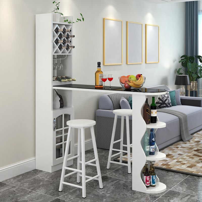 3 stuks barkruk en tafelset, eigentijds en ovaal voor woonkamer