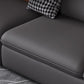 Contemporary Faux Leather Living Room Sofa Dark Gray Cushion Back Sectional Clearhalo 'Furniture' 'furniture_sectionals' 'Living Room Furniture' 'Sectionals' 1200x1200_661b5390-6d45-46c6-b05b-30a79e6ca1ec