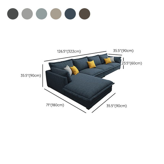 35,43 "H divano e chaise del braccio top a cuscino con miscela di cotone per soggiorno