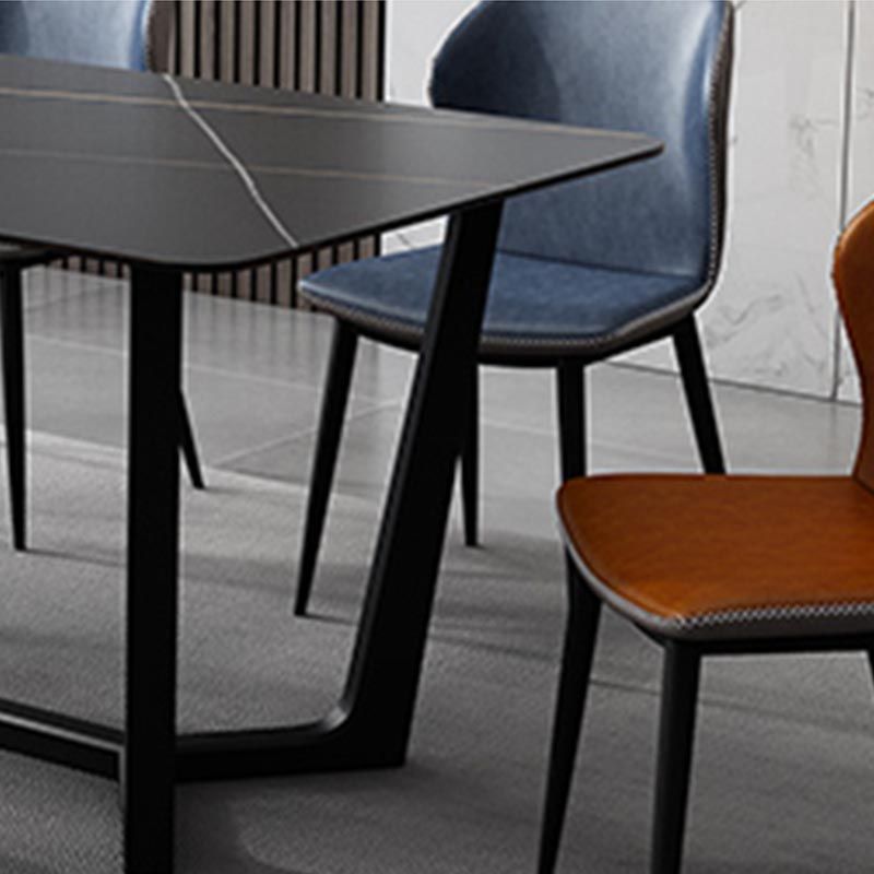 Industrial Sintered Stone Table for Restaurant Rectangle Dining Table with Trestle Base Clearhalo 'Dining Tables & Seating' 'Dining Tables' 'dining_table' 'furn' 'furn_dining_table' 'Furniture' 'Kitchen & Dining Furniture' 1200x1200_661c3f7f-1eb9-4b15-8597-124f4c4bd6ed