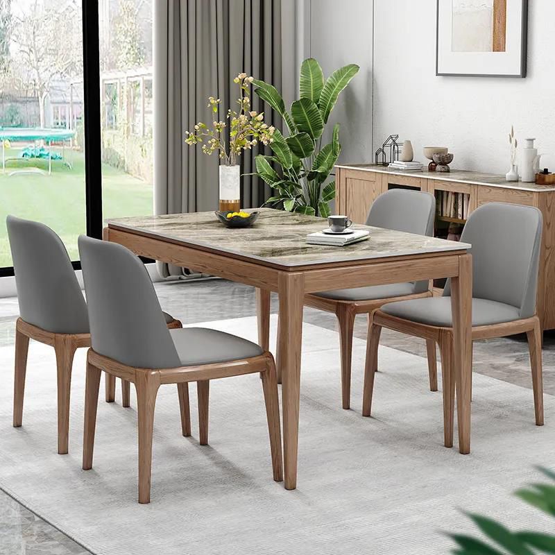 Rectangle Stone Top Dining Table Mid-Century Dining Table for Dining Room Clearhalo 'Dining Tables & Seating' 'Dining Tables' 'dining_table' 'furn' 'furn_dining_table' 'Furniture' 'Kitchen & Dining Furniture' 1200x1200_661d92cb-0bd0-4d71-8ee4-0f0f46e9dfe6