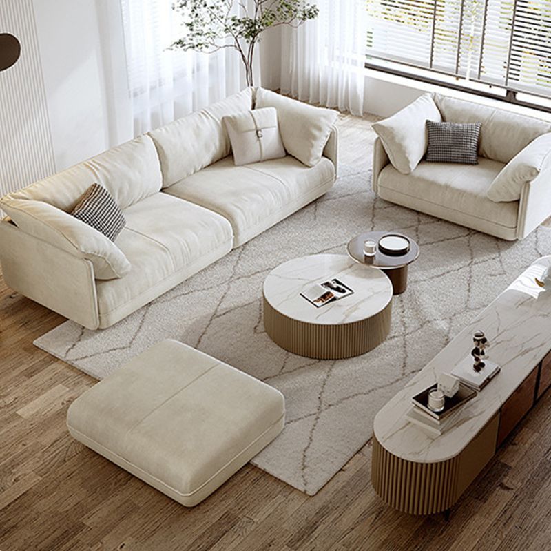 Moderne beige kussen achterbank met kussen bovenarm voor woonkamer