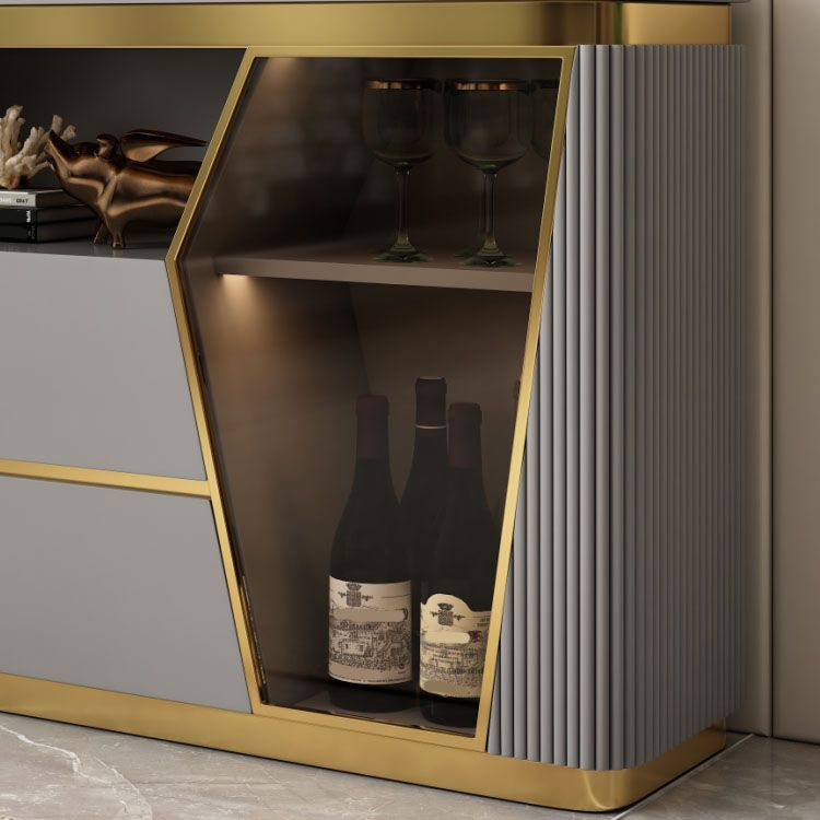 2-Door Dining Buffet Glam Buffet Sideboard with Drawers for Kitchen Clearhalo 'buffet_sideboard' 'Buffets & Sideboards' 'furn' 'furn_buffet_sideboard' 'Furniture' 'Kitchen & Dining Furniture' 1200x1200_661ddd5c-b07b-4159-8309-0a2f66996623