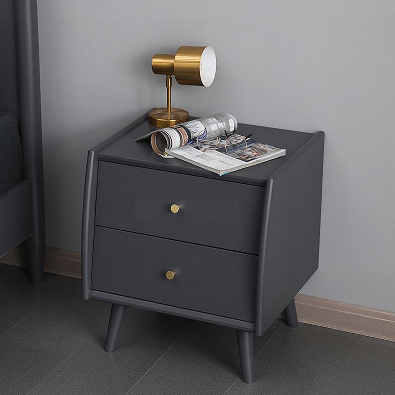 Table de nuit moderne 2 tiroirs table de nuit en bois massif, 20 "de haut