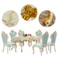 Victorian Style Marble Dining Set with Yellow Table and 4 White Legs Base for Home Use Clearhalo 'Dining Room Sets' 'Dining Tables & Seating' 'dining_room_set' 'furn' 'furn_dining_room_set' 'Furniture' 'furniture_dining_room_set' 'Kitchen & Dining Furniture' 'kitchen&dining_furn' 'kitchen' 1200x1200_66210662-9070-4387-b298-66582d2d7420