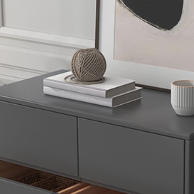 Commode double contemporaine en bois de caoutchouc, commode de rangement horizontale pour chambre à coucher