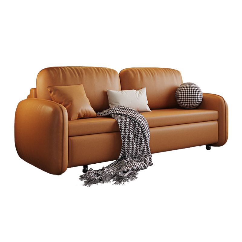 Stain Resistant Faux Leather Contemporary Square Arm Bed Sofa Couch Clearhalo 'furn' 'furn_sofas' 'Furniture' 'Living Room Furniture' 'Sofa' 'sofas' 1200x1200_662288fb-3e52-407d-8f82-8a82a06b1669