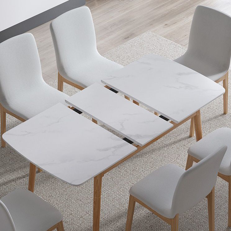 Modern Sintered Stone Top Standard Dining Set Rectangle White Dining Set for Kitchen Clearhalo 'Dining Room Sets' 'Dining Tables & Seating' 'dining_room_set' 'furn' 'furn_dining_room_set' 'Furniture' 'furniture_dining_room_set' 'Kitchen & Dining Furniture' 'kitchen&dining_furn' 'kitchen' 1200x1200_662678f8-23b5-43ef-94b8-62834c2e9a42