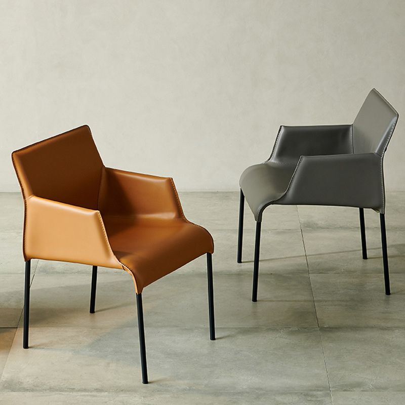 Leather Dining Arm Chair Upholstered Dining Armchair for Dining Room
