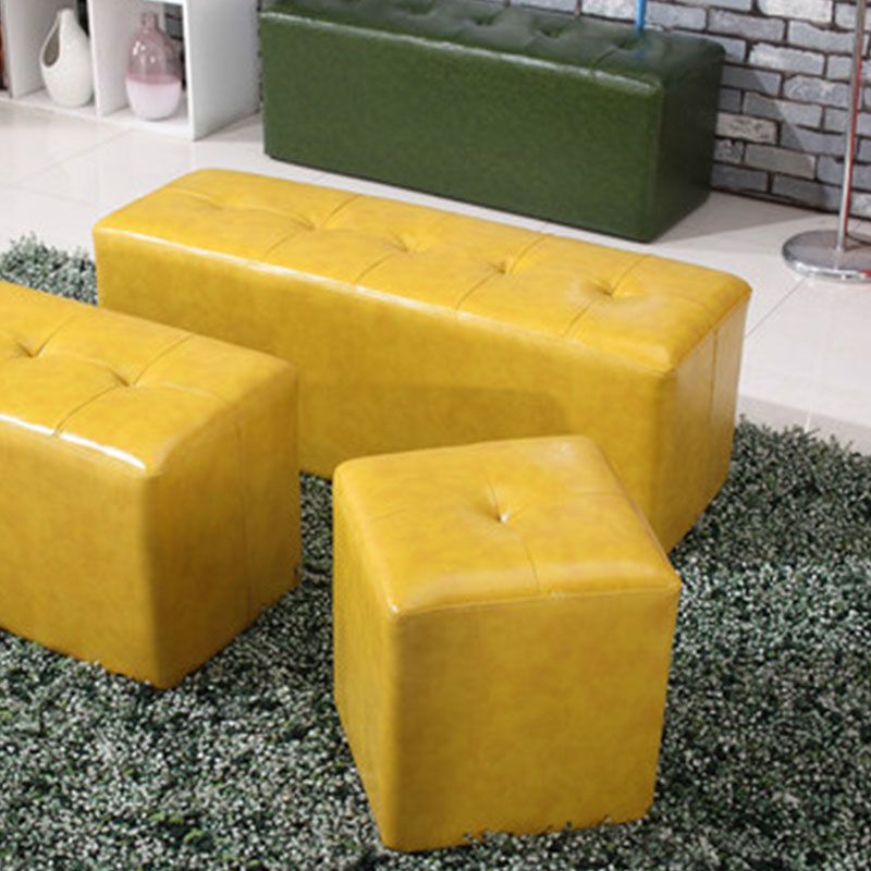 Leather Standard Stool Modern Style Simple Household Square Stool
