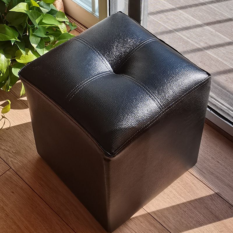 Black Modern Pouf Water Resistant Square Pouf for Home Decor Clearhalo 'furn' 'furn_ottomans_poufs' 'Furniture' 'Living Room Furniture' 'Ottomans & Poufs' 'ottomans_poufs' 1200x1200_662761cf-02bc-49c6-aea9-9014e55aaedd