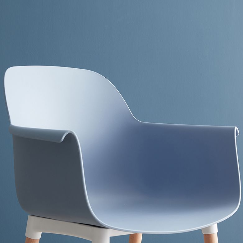 Scandinavian Dining Arm Chair Solid Back Chair with Wood Legs for Home Use Clearhalo ' kitchen&dining_furn' 'Dining Chairs' 'Dining Tables & Seating' 'dining_chair' 'Furniture' 'furniture_dining_chair' 'Kitchen & Dining Furniture' 'kitchen' 1200x1200_66280d22-a1b8-447b-bf60-c5fbede685e9